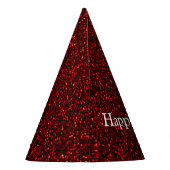 Cheerleader "Happy Birthday" Red Sparkle Party Hat Partyhütchen (Rückseite)