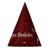 Cheerleader "Happy Birthday" Red Sparkle Party Hat Partyhütchen (Links)