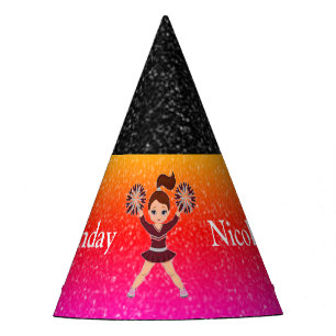 Cheerleader "Happy Birthday" Sparkle Party Hat Partyhütchen