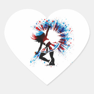 Cheerleader Heart Sticker mit Patriotic Design