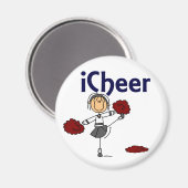 Cheerleader I Cheer Strichmännchen Magnet (Vorderseite/Rückseite)