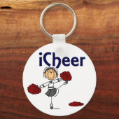 Cheerleader I Cheer Strichmännchen Schlüsselanhänger (Vorderseite)