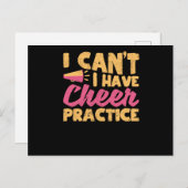 Cheerleader Ich kann keine Cheer Practice haben Postkarte (Vorne/Hinten)