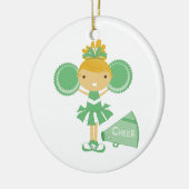 Cheerleader im Grün Keramik Ornament (Links)
