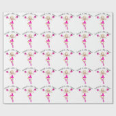 Cheerleader im Pink verbreitete einen wenigen Geschenkpapier (Flach)
