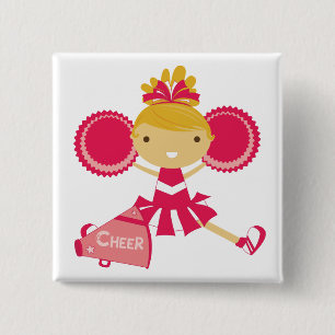 Cheerleader im Rot Button
