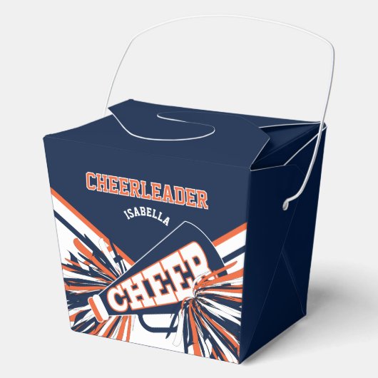 Cheerleader in Blau, Orange und Weiß Geschenkschachtel (Vorderseite)