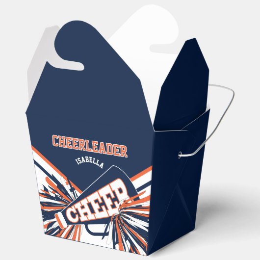 Cheerleader in Blau, Orange und Weiß Geschenkschachtel (Offen)