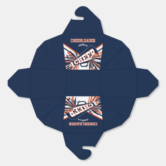 Cheerleader in Blau, Orange und Weiß Geschenkschachtel (Ungeklappt)