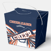 Cheerleader in Blau, Orange und Weiß Geschenkschachtel (Rückseite)