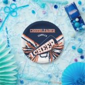Cheerleader in Blue, Orange, White Pappteller (Party)