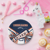 Cheerleader in Blue, Orange, White Pappteller (Party)