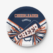 Cheerleader in Blue, Orange, White Pappteller (Vorderseite)