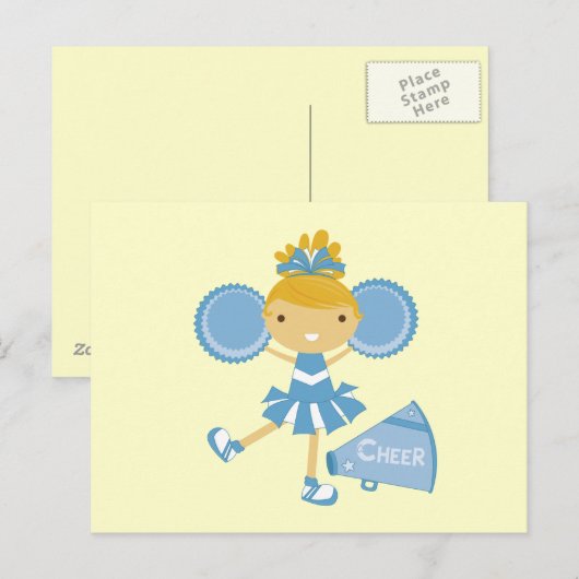 Cheerleader in Blue Postkarte (Vorne/Hinten)