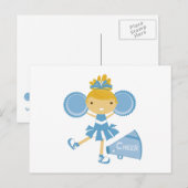 Cheerleader in Blue Postkarte (Vorne/Hinten)