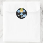 Cheerleader in Blue Runder Aufkleber (Tasche)