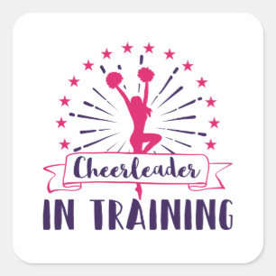 Cheerleader in der Ausbildung Cheer Team Quadratischer Aufkleber