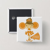 Cheerleader in der Orange Button (Vorne & Hinten)