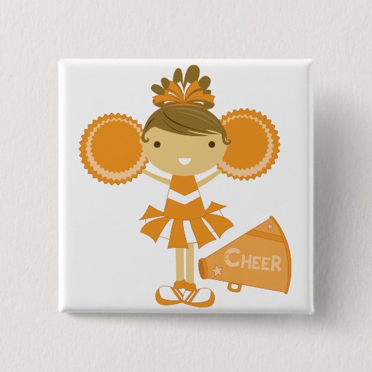 Cheerleader in der Orange Button (Vorderseite)