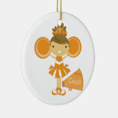 Cheerleader in der Orange Keramik Ornament (Rechts)