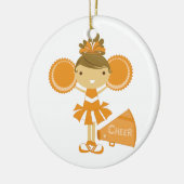 Cheerleader in der Orange Keramik Ornament (Links)