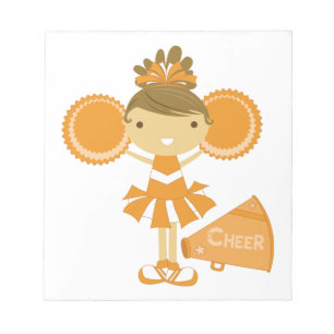 Cheerleader in der Orange Notizblock