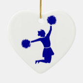 Cheerleader in der Silhouette-Herz-Form-Verzierung Keramikornament (Hinten)