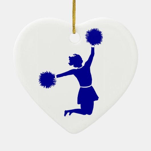 Cheerleader in der Silhouette-Herz-Form-Verzierung Keramikornament (Hinten)