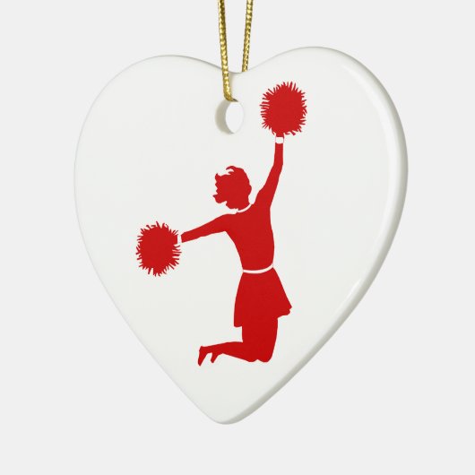 Cheerleader in der Silhouette-Herz-Form-Verzierung Keramikornament (Links)