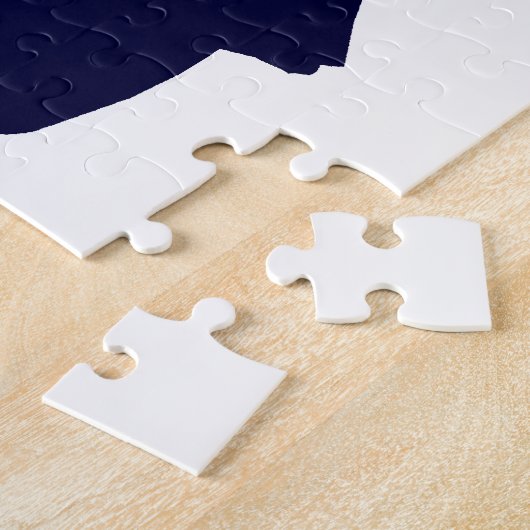 Cheerleader in der Silhouette springt mit Poms Puzzle (Seite)