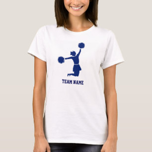 Cheerleader in der Silhouette springt Poms T-Shirt