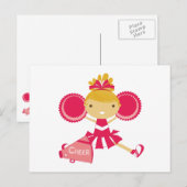 Cheerleader in Red Postkarte (Vorne/Hinten)