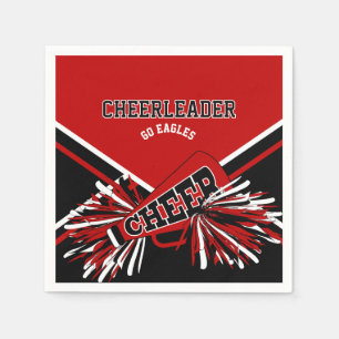 Cheerleader in Red, White and Black Serviette
