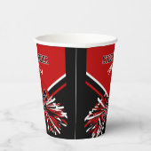 Cheerleader in Rot, Schwarz und Weiß Pappbecher (Rechts)