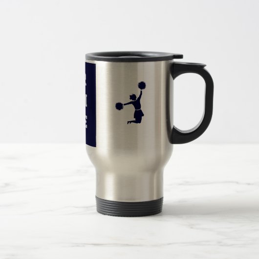 Cheerleader in Silhouette-springender Reise-Tasse Reisebecher (Rechts)