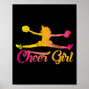 Cheerleader Jubel Mädchen Frauen Jubelnd Bunt Ch Poster