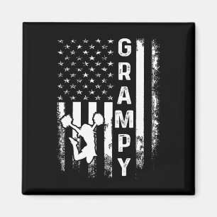Cheerleader Jubel Opa Amerika Flagge Vintage Weihn Magnet