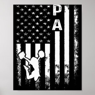 Cheerleader Jubel Pa Amerika Flagge Vintage Weihna Poster