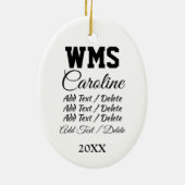 Cheerleader Keramik Ornament (Hinten)