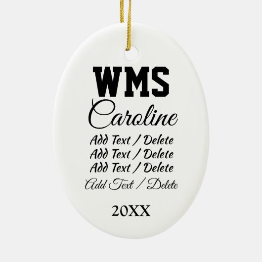 Cheerleader Keramik Ornament (Hinten)