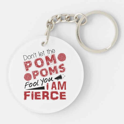 Cheerleader Lass den Pom Poms Fool You Fierce nich Schlüsselanhänger (Rückseite)