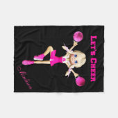 Cheerleader Lasst uns Personalisiertes Rosa und Sc Fleecedecke (Vorderseite (Horizontal))