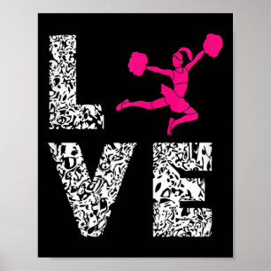 Cheerleader Liebe Cardio Pom Poms Mädchen Cheerlea Poster