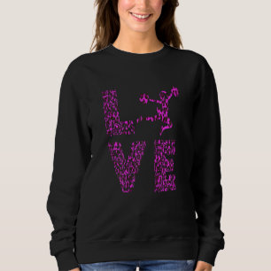 Cheerleader Liebe Lila Leopard Mädchen jubelt Chee Sweatshirt