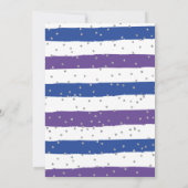 Cheerleader Lila Blue Cheer Birthday Einladung (Rückseite)