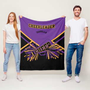 Cheerleader 📣 - Lila, Gold & Black 2 Fleecedecke