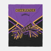 Cheerleader 📣 - Lila, Gold & Black 2 Fleecedecke (Vorderseite)