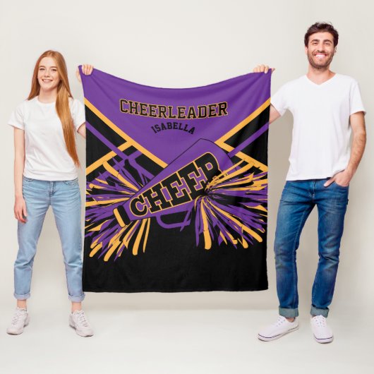 Cheerleader - Lila, Gold und Schwarz Fleecedecke (Beispiel)