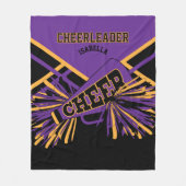 Cheerleader - Lila, Gold und Schwarz Fleecedecke (Vorderseite)
