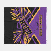 Cheerleader - Lila, Gold und Schwarz Fleecedecke (Vorderseite (Horizontal))